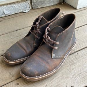 Clarks leather wallabies boots brown size 10